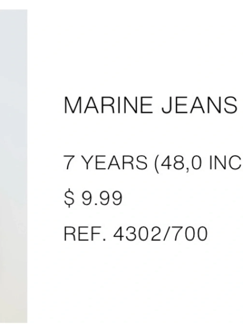 Zara kids Wide Leg marineJeans - Black size 7 years
